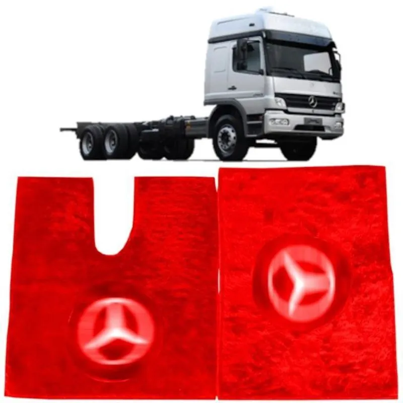 Tapete De Chinil Emblema Forro Para Mb Atego Vermelho
