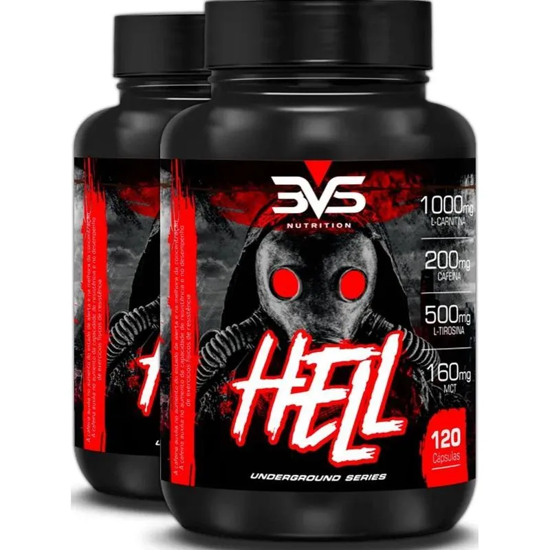 3x 02 Potes Do Termogênico Hell - Fórmula Exclusiva Contendo