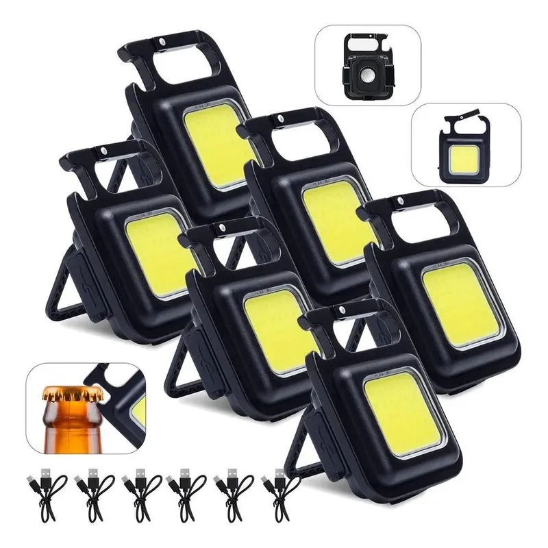 6pcs Mini Lanterna Chaveiro Portátil Abridor Montanhismo Pes