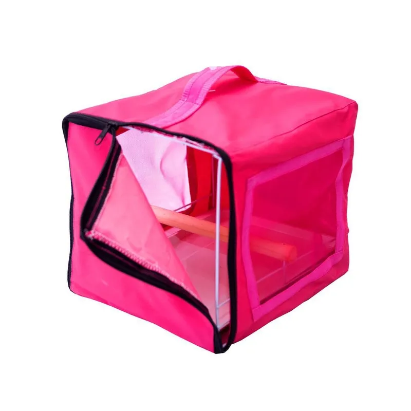 Bolsa Transporte Calopsita Gaiola Passarinho Rosa