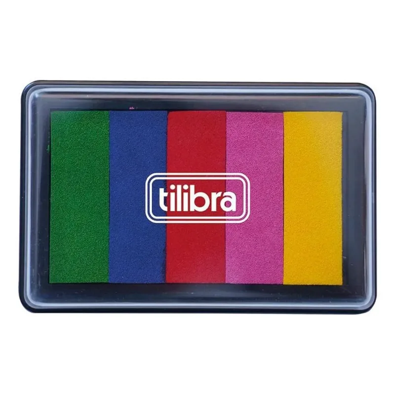 5x Carimbeira Degradê Colors 5 Cores Tilibra Carimbo