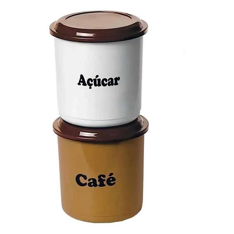 5x Conjunto De Potes Porta Mantimentos Café E Açúcar 1,3 Lit