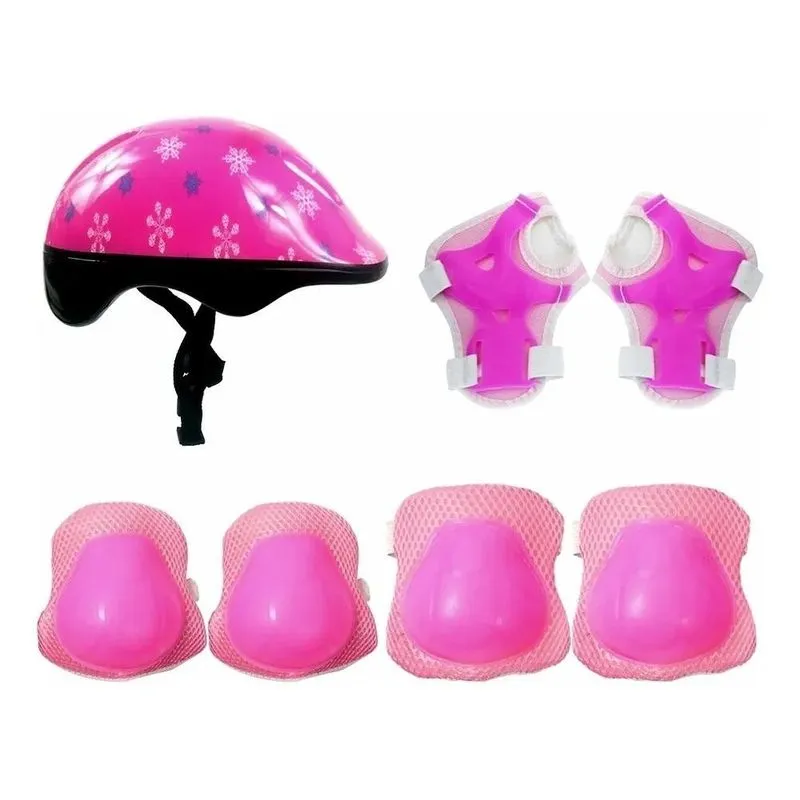 Kit Proteção Infantil Patins Skate Bicicleta Roller Rosa