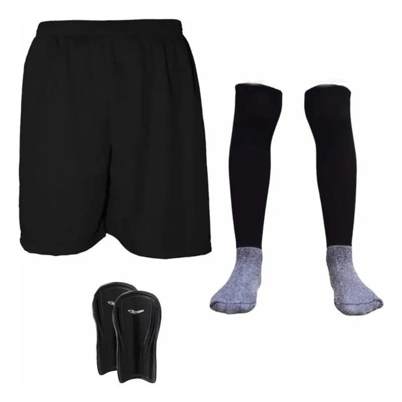 Caneleira Infantil + Meião Infantil + Short Calção I Preto 1