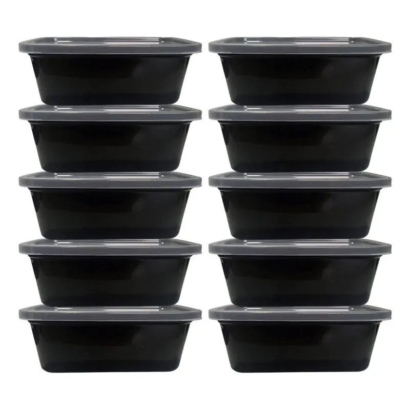 5x Jogo 10 Potes Plástico Marmitas Semanais 1000ml Com Tamp