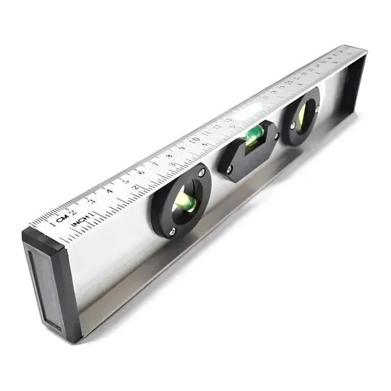 Régua Nível De Alumínio 3 Bolhas 30cm 12 Pol. 5uc Eda