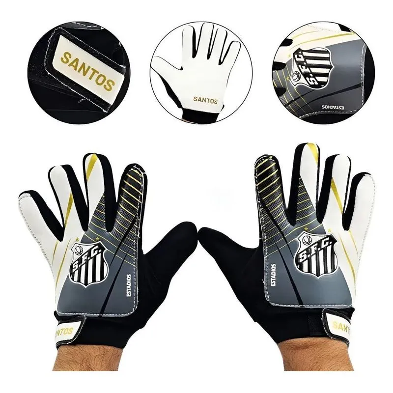 Luva De Goleiro Infantil Oficial Santos - Trein Branco 7