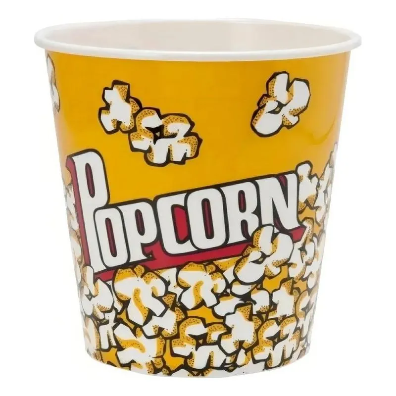 5x Kit 2 Balde Recipiente Medio Para Pipoca Pote Popcorn