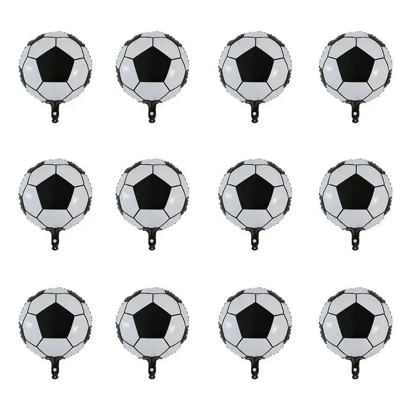 10x 10 Mini Balão Metalizado Bola Futebol 31cm Centro Mesa