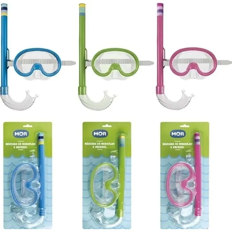 Máscara De Mergulho E Snorkel Infantil Cor Verde M Verde