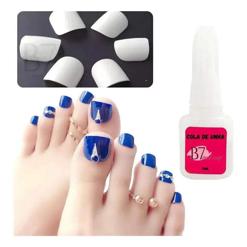 3x 100 Unhas Tips Para Pé Para Alongamento De Unhas Cor Leit