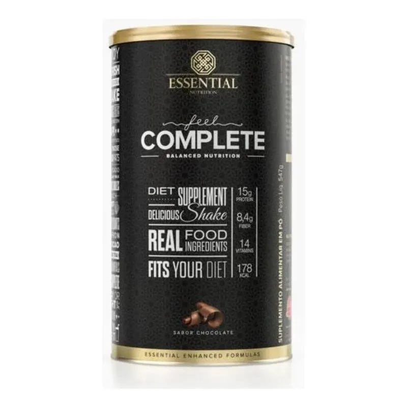3x Feel Complete Shake 547g Essential Nutrition Sabor Chocol