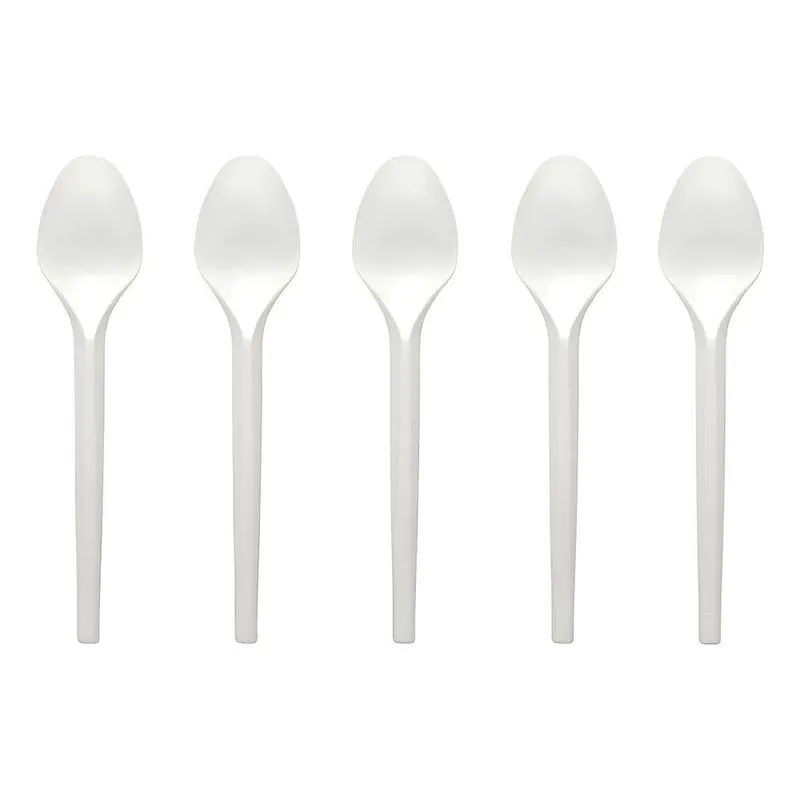 Colher Sobremesa Bolo Descartável 200 Unidades Branco Liso