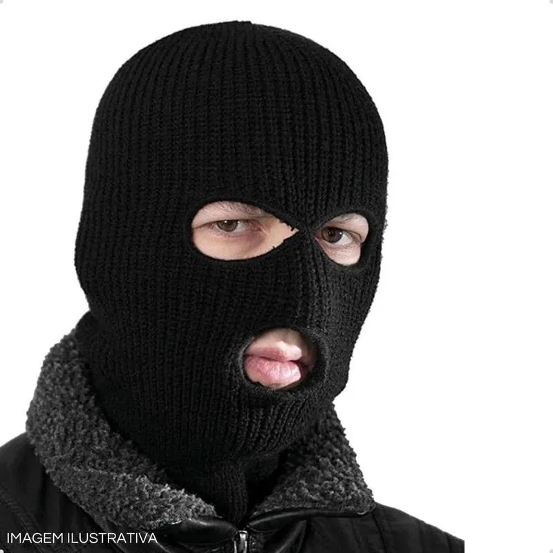 Touca Ninja Motoqueiro Mascara Balaclava Moto Preto Frio Lã