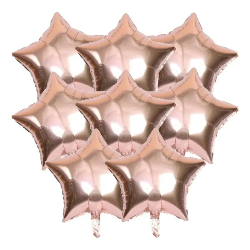 15 Balões Estrelas Metalizado 18 Polega Rose Gold