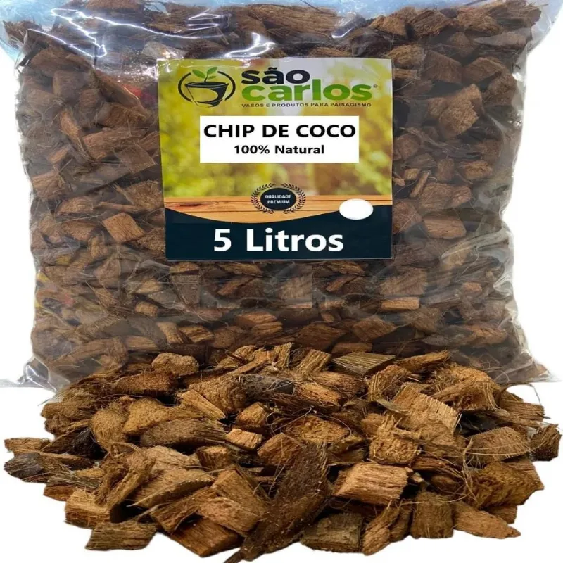 10x Chip De Coco 5 Litros Tratado - Orquídeas Plantas Flore