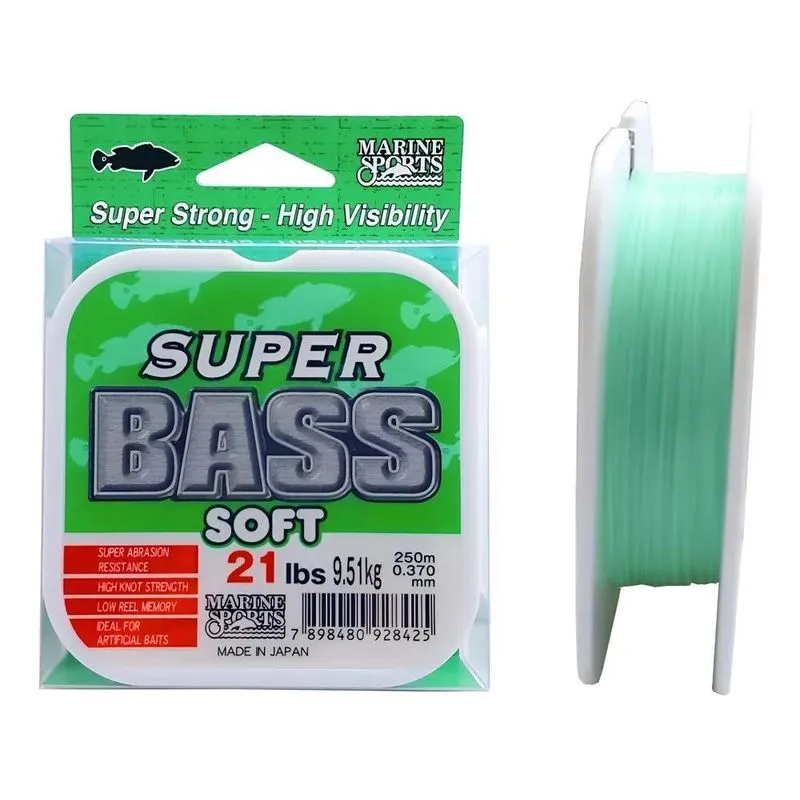 Linha Monofilamento Super Bass Soft 0,37mm 21lbs 9,51kg 250m
