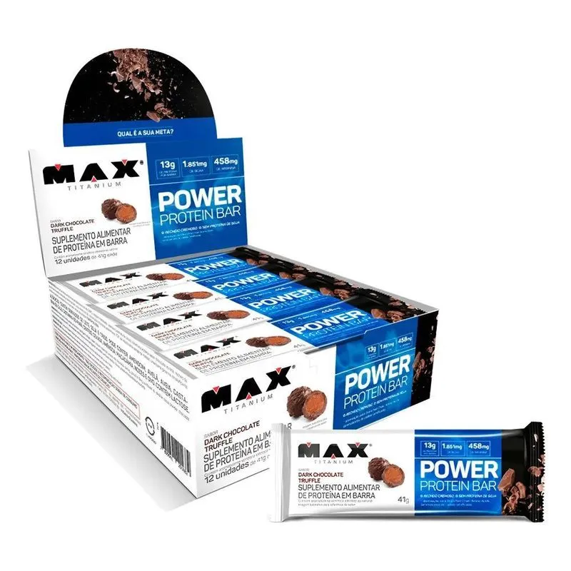Barra De Whey Power Protein Bar Cx C/12 Unid Chocolate Pret