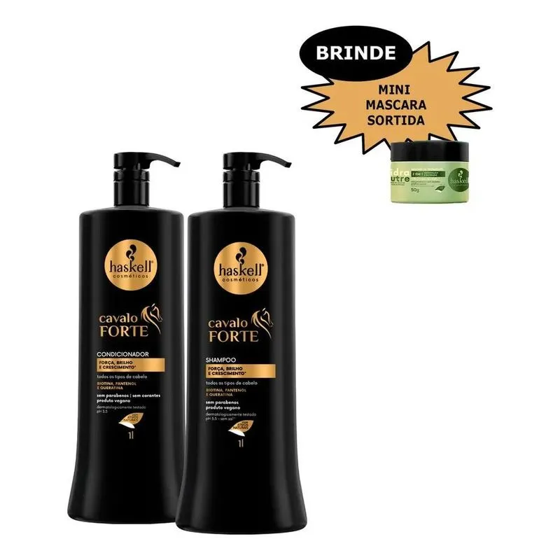10x Kit Haskell Cavalo Forte Shampoo+cond 1l