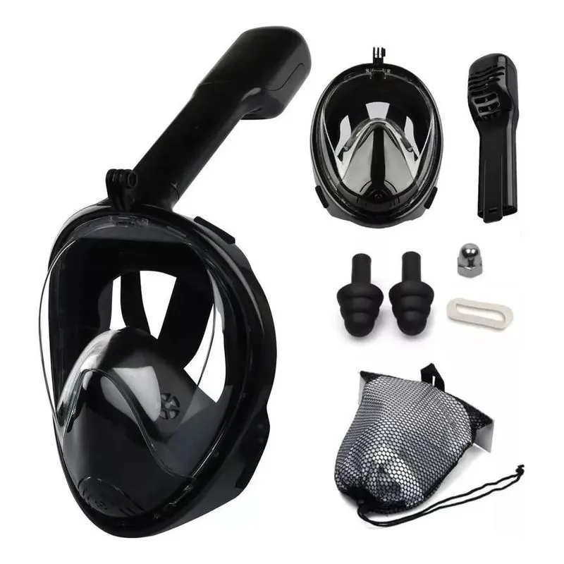 Máscara Mergulho Snorkel Full Face Suporte Gopro Câmera S/m