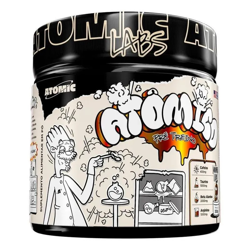 5x Suplemento Em Pó Atômico 300g Atomic Labs Sabor Mango Lok