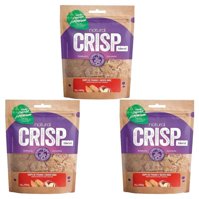 Combo 03un Snacks Frango E Batata Doce Natural Crisp 100g Combo 03un Snacks Frango E Batata Doce Natural Crisp 100g