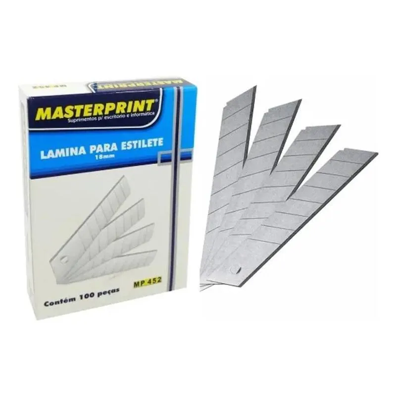 2x Lâmina Para Estilete Largo 18mm - Contém 100 Pçs