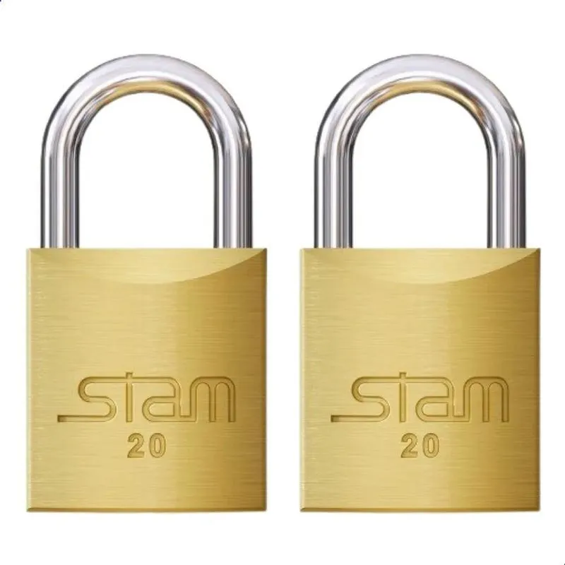 2 Unidades De Cadeados 20mm Pequeno Armário Malas Latão Stam