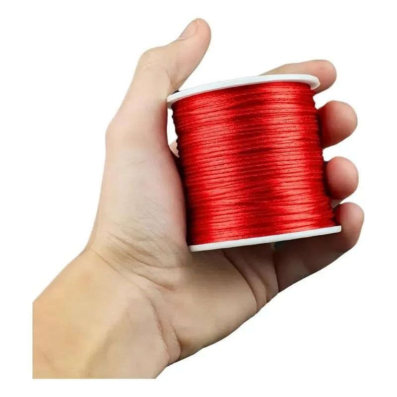 5x Fio De Seda Vermelho - Cordão Rabo De Rato - 1 Mm - Nybc