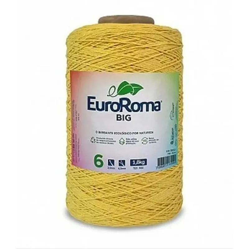 Barbante Euroroma 1,8 Kg Fio 6 Big C Amarelo Ouro