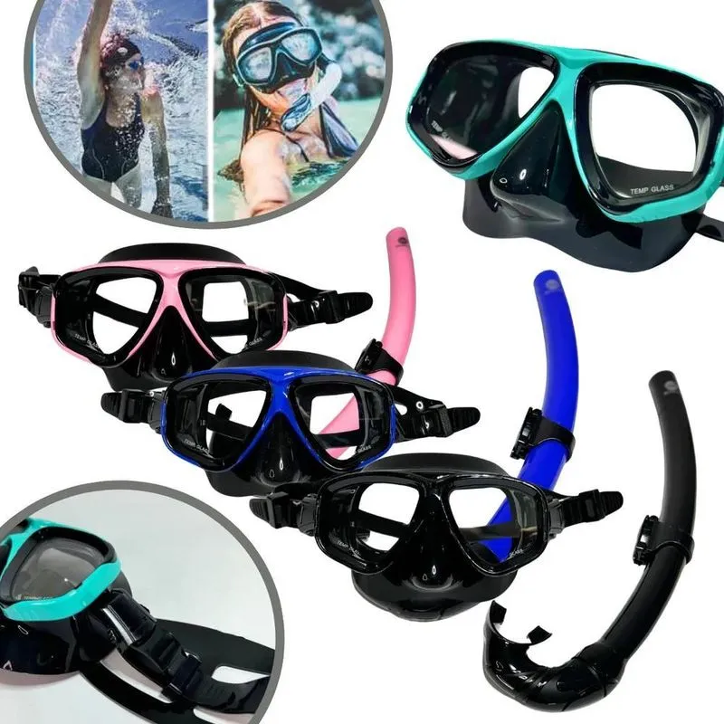 5x Snorkel Tubo Respirador Supernova Dry Silicone E Máscara