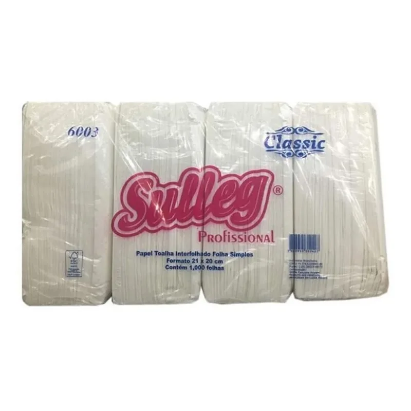Papel Toalha Interfolhado Folha Simples Sulleg 21x20 C/1000f