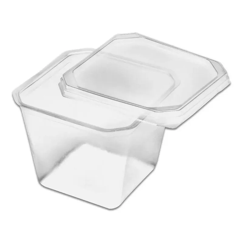 10x Pote Quadrado C/tampa Bolo No Pote 250ml C/20 Un - Prafes