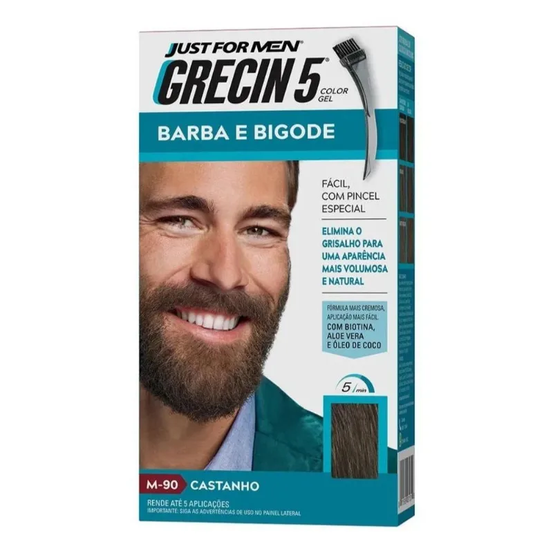 Grecin 5 Colorgel Barba E Bigode Castanho M-90 28g Envio 24h