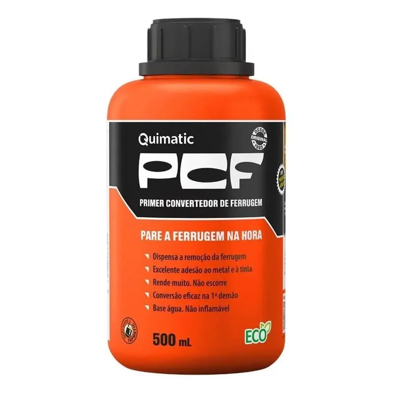 5x Pcf- Fundo Convertedor De Ferrugem 500 Ml Quimatic Tapmat