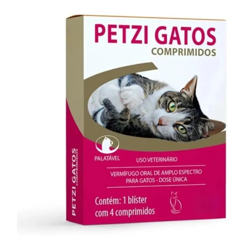 10x Vermífugo Para Gatos Com 4 Comprimidos 600mg Palatável