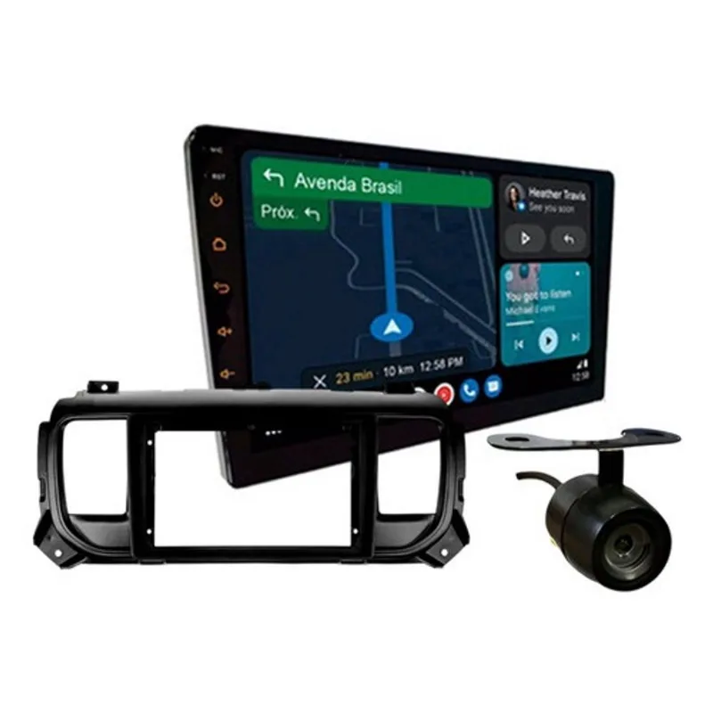 Kit central multimidia roadstar 9 pol RS915BR android carplay citroen jumpy peugeout expert 2018 A 2021