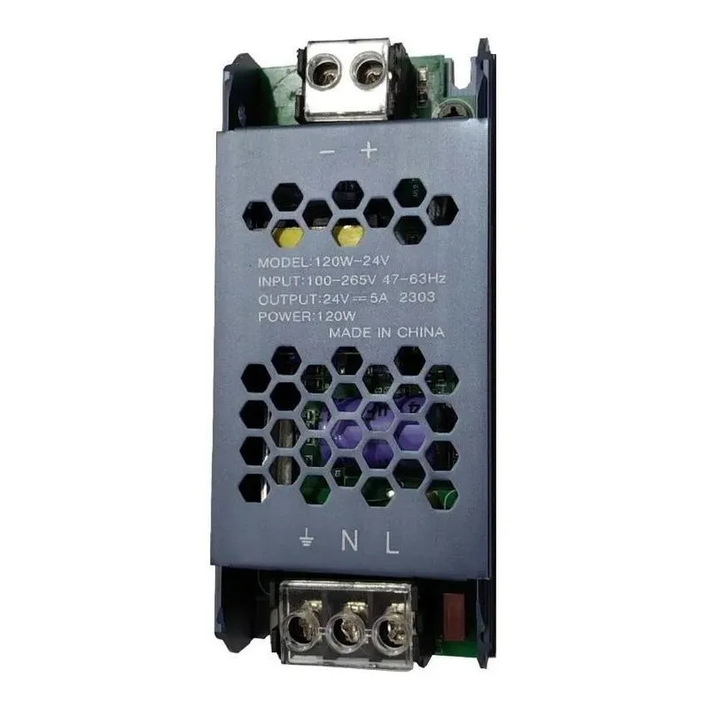 10x Fonte Driver Slim Perfil 24v 5a 120w Para Fita Led Cob