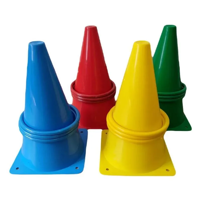 12 Argolas E 4 Cones Coloridos De Pvc