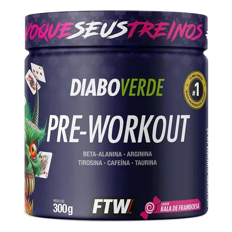 5x Suplemento Em Pó Pre Treino Pre Workout 300g Sabor Bala D