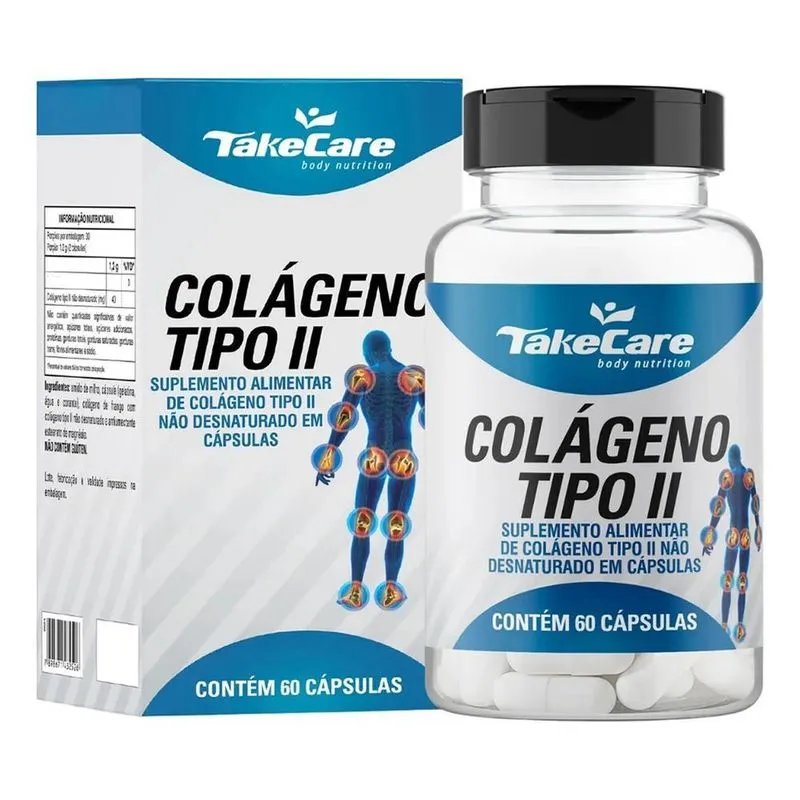 10x Colágeno Tipo 500mg 60 Cáps Take Care