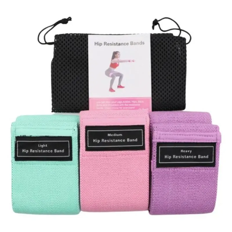 Hip Band Kit 3 Faixas Elasticas Gluteos Pernas