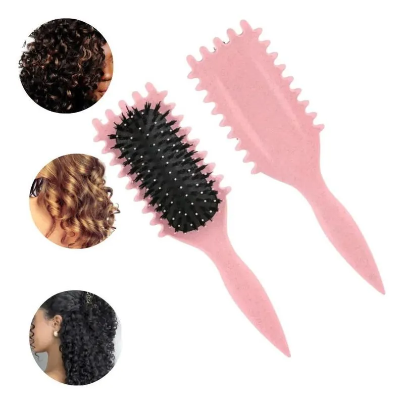 2x Escova Cabelo Cacheado Inovadora Fitagem Definição Cachos