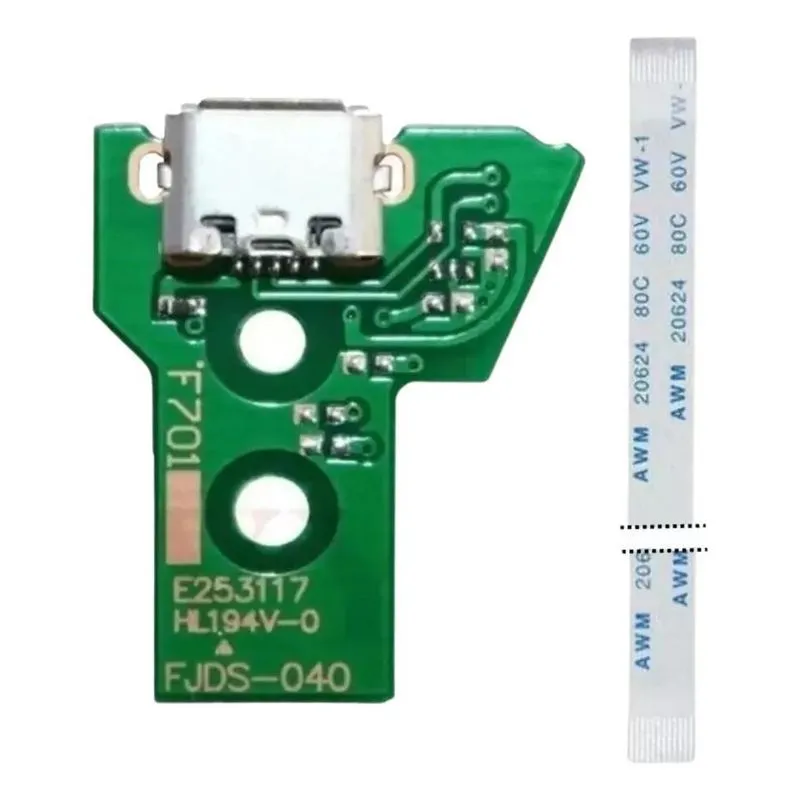 2x Kit Placa Usb Controle Ps4 Jds-040 + Cabo Flat 12 Vias