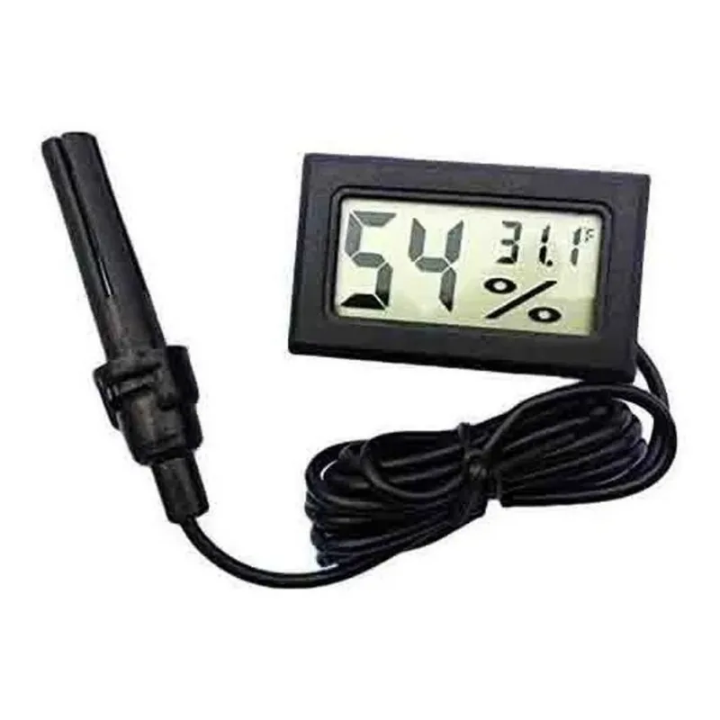 2x Termômetro Digital Temperatura / Umidade Com Sonda Pilhas