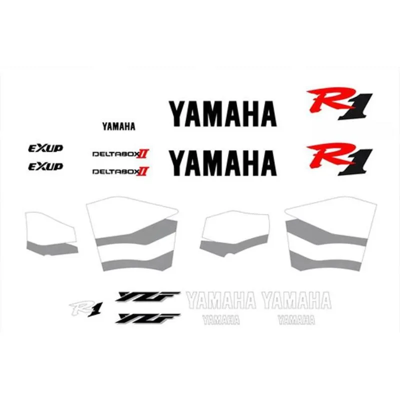 Kit Completo Adesivos Emblemas Yzf R1 1999 Vermelha R199bv