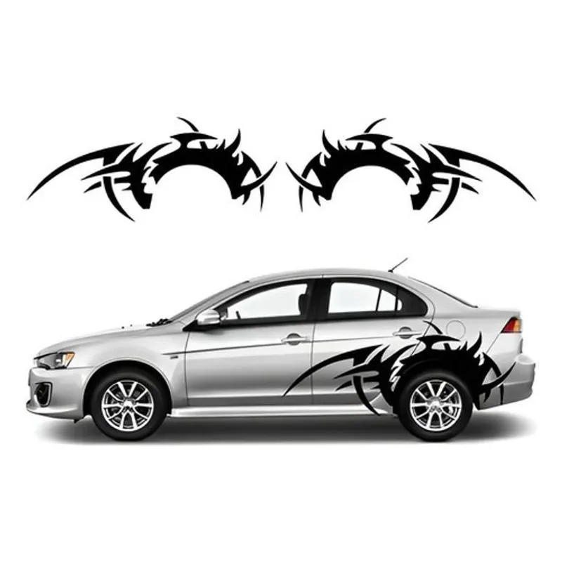 Par Adesivo Faixa Lateral Mitsubishi Lancer Tuning Tribal