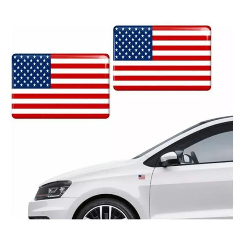 Par Emblemas Adesivos Bandeira Eua 3d Resinado Kit Bd47