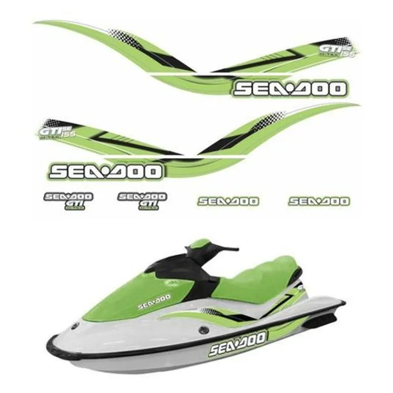 Kit Adesivo Jet Ski Sea Doo Gti 2007 14821 Cor Verde/preto