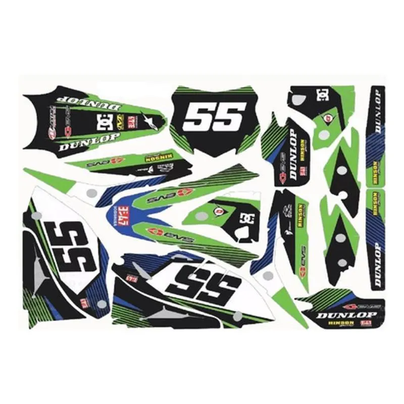 Kit Adesivo Moto Cross Trilha Kawasaki 2016 0,60mm 3m 008